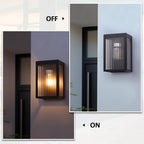 Cerdeco 9" Modern Outdoor Wall Light with Striped Tempered Glass,2 Pack - Image 3