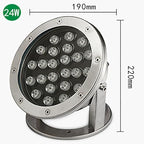 Submersible LED Fountain Lights - Swimming Pool Light, AC12V/24V RGB With Remote Control Pond Spotlight, IP68 Waterproof Underwater Landscape Light, Eclairage Sous Marin(Warm White Light,24W) - Image 2