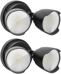 2 Packs 15W LED Flood Light Outdoor, 1500 Lumen Exterior Security Lights, 3000K/5000K Light, IP65 Waterproof, Dual-Head Wall/Eave Mount Flood Lights Energy Saving for Garage, Patio, Yard (Black) by CELAVY