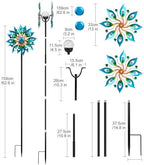 Solar Wind Spinners Outdoor, Peacock Garden Decor, Metal Yard Art - Image 2