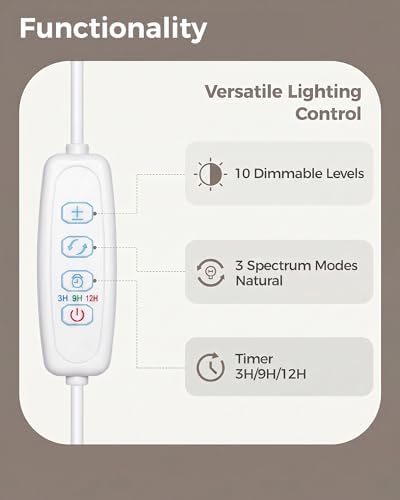 Bamworld Grow Lights for Indoor Plants, Full Spectrum Plant Lights - Image 6