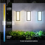 ASD LED 14" Outdoor Wall Light, Front Door House Sconce | 3CCT, Dimmable, Waterproof, ETL Listed | 20W 1900LM 3000-5000K 120V | Exterior Patio Lighting Fixture, Flush Mount Porch Lamp | Black - Image 4