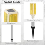 Joyibay 5-Pack Solar Powered Driveway Markers, Solar Warning Lights, Solar Outdoor Driveway Lights, Driveway Reflectors on Poles for Snow Road Yard(Yellow) - Image 5
