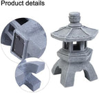 Solar Pagoda Garden Statue Lantern, Resin Landscape Path Light - Image 5
