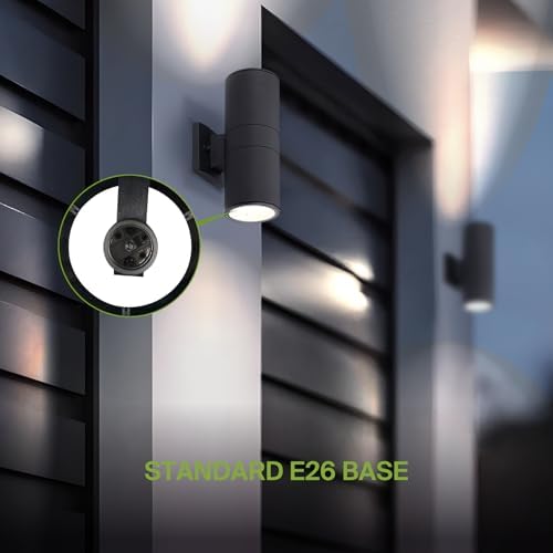 ASD 2 Light Cylinder Outdoor Sconce Lights, Black 120W E26 ETL - Image 4