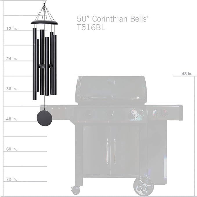 74" Aluminum Wind Chimes - Premium Wind Chime to Create a Zen Atmosphere - Wind Chime Suitable for Outdoor, Garden, Patio, Backyard, Garden, Decoration with Wind Catcher Decor Gift (Black) - Image 7