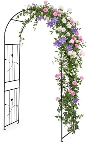 Giantex 87" Metal Garden Arbor Arch Trellis for Climbing Plants Vines by Giantex