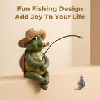 Turtle Fishing Statue, Resin Pond Decor for Koi Fish Ponds and Gardens - Image 4