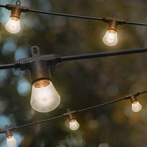 Enbrighten Bistro Outdoor String Lights, 48ft, 24 Bulbs, White Light Only - Image 2
