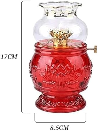 Metal Litten Kerosene Lantern, Vintage Oil Lamps for Indoor Use - Portable Classic Oil Lamp - Rustic Hurricane Lamps for Outdoor Camping ( Color : Rojo ) - Image 2