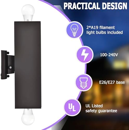 rosykite Outdoor Wall Lights with Photocell Sensor, Exterior Sconce - Image 4