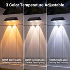 AUDLES Fence Lights Solar Powered, 12 Pack 3 Color Temp LED Solar Fence Lights Outdoor, IP65 Waterproof Landscape Step Lights for Backyard, Patio, Railing, Garden, Yard - Image 2