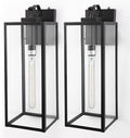 DORESshop 24 Inch Large Size Dusk to Dawn Outdoor Wall Lights, Matte Black Waterproof Anti-Rust Outdoor Light Fixtures Wall Mount with Clear Glass Shade for Porch, with T30 Light Bulbs, 2 Pack by DORESshop