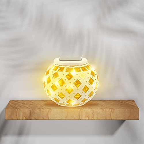 yuans Solar Table Light, Solar Mosaic Lights Color Changing Solar Glass Ball Garden Lights Waterproof Solar Night Lights Table Lamps (C) - Image 2