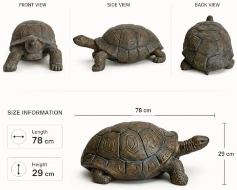 Large Resin Tortoise Garden Statue, Weatherproof Outdoor Statue - Image 2