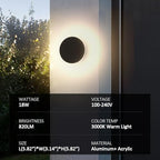 LED Outdoor Wall Light, Modern Black Exterior Wall Sconce Light - Image 4