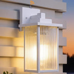 13" White Dusk to Dawn Outdoor Light, Exterior Light Fixture by hameso