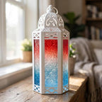 Vela Lanterns Decorative Indoor Candle Holder, Red/White/Blue, M, 2-Pack - Image 2