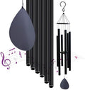 Hanway Large Size Wind Chimes with Deep Tone for Outside - 6 Durable Powder Coated Aluminum Tubes, Real Iron Ring Top & Windsail with Matte Finish, Ready to Use Hanging Hook(50 inches) by Hanway