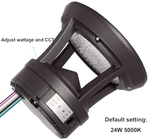 Commercial LED Bollard Light 42in,120-277V Outdoor Pathway Lighting, 3CCT Selectable 3000K/4000K/5000K, 24W/15W/12W Power Adjustable,IP65 Waterproof Aluminum Landscape Garden Walkway Plaza Lights - Image 4