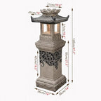 Solar Powered Pagoda Zen Garden Statue Japanese Garden Decor Water-Resistant Outdoor Lantern for Patio, Lawn, and Porch(120cm/47.2") - Image 2