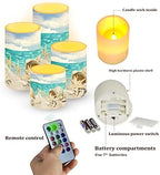 Flameless Candles with Remote Timer, Beach Starfish Coastal Decor - Image 2