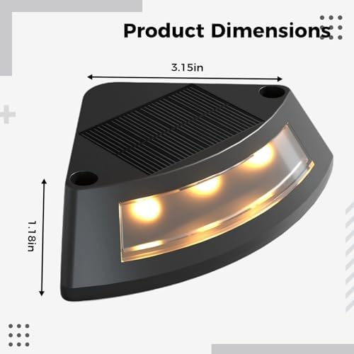 4 Pcs Waterproof Solar Step Lights, Led Deck Lighting For Outdoor, Landscape Lights, Patio Fence Decorative, 3.1 X 1.2 In - Image 3
