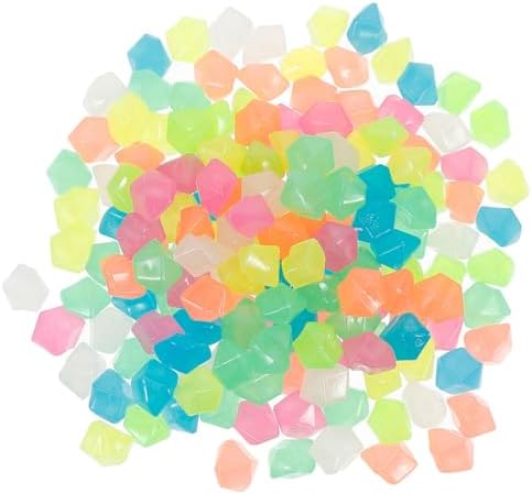 Kisangel 500pcs Glow in The Dark Pebbles - Glowing Aquarium Rocks, Micro Landscape Gravel - Luminous Rhomboid Resin Stone for Garden Yard Path Patio Decoration by Kisangel