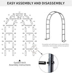 Garden Arch Trellis for Climbing Plants Outdoor Wedding Arches for Ceremony Black Metal Garden Arbor Indoor Garden Arches for Party Decoration 7.9ft Wide X 6.4ft High (Black Garden Arch) - Image 7