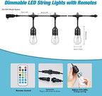 24FT Solar Outdoor String Lights, 12 Shatterproof Edison LED Bulbs, Dimmable RGB Color Changing Patio Lights Waterproof with Remote. for Patio Decor, Garden, Yard, Party, Bistro - Image 4