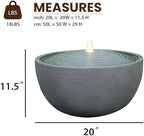 Tankana 20" Solar Bubbler Water Fountain, Minimalist Natural Gray - Image 3