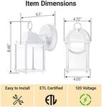 LIT-PaTH Outdoor Wall Light Fixture, Aluminum, LED 5000K, White, 2 Pack - Image 6