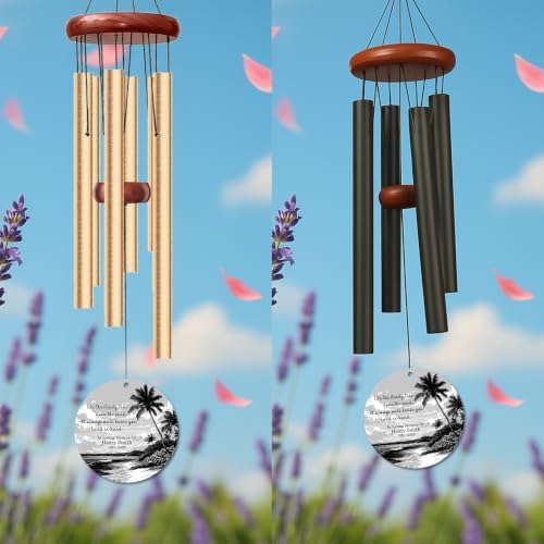 Beach Memorial Wind Chime Personalized Custom Name & Year, Sympathy Gift for Loss, Like the Steady Tide Remembrance Windchime Outdoor Garden Decor Deep Tone - Image 3