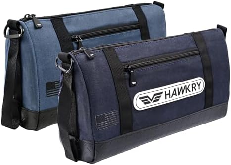 HAWKRY Heavy Duty Canvas Tool Bag Set of 2 – Waterproof Canvas Zipper Pouch, Garden Tool Bag, Construction Bags Heavy Duty, Small Zipper Pouch, Motorcycle Tool, Multipurpose Fishing Bag by HAWKRY