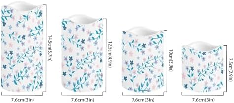 Blue Pink Floral Flameless Light Candles with Remote Timer Battery Operated Candles Color Changing Fake Pillar Candles Tea Lights Home Indoor Desktop Decorations Electric Led Candles - Image 2