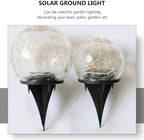 Solar Underground Light 15Cm Crackle Ball with 30 Warm Yellow LEDs, Waterproof Outdoor Solar Garden Decoration Lamp for Patio Lawn Pathway Landscaping - Image 3