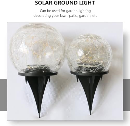 Solar Ground Light Crackle Ball Garden Lamp with 2V Panel - Image 5