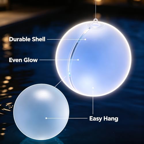 Solar Floating Pool Lights,2 Pack,14-Inch Auto Color-Changing Led - Image 7