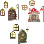 3 Pcs Miniature Fairy Garden Accessories Fairy Door and Windows Bundle by Jauay