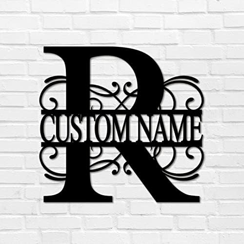 R Custom Name Initial Letter Monogram Metal Sign Decorative Iron Metal Wall Sculpture Cut Out Sign Decorative Metal Welcome Sign Welcome Sign for Living Room Dock Porch Home Decor 18 Inch by Unknown