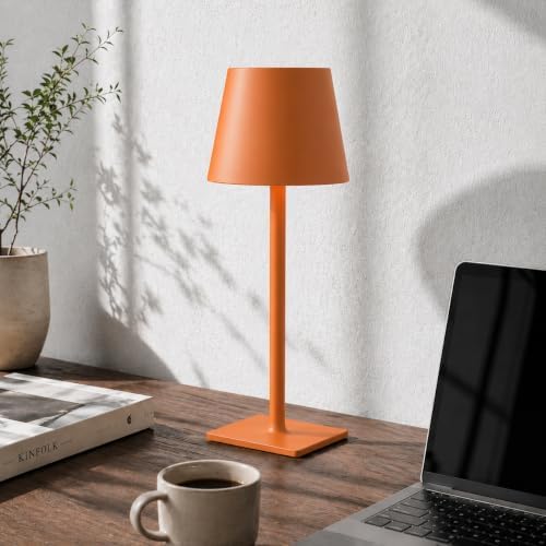 Yogaret Orange Cordless Table Lamp Set of 2-3 Way and Stepless Dimmable - for Restaurant Dining Bedroom Home Bar - Image 6