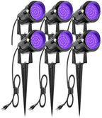 ZUCKEO Blacklight Spotlight Outdoor 15W Halloween Black Light Spot Light with US Plug, IP66 Landscape Black Lights Fixtures for Glow Party Fluorescent Yard Garden House Decorating(6Pack) by ZUCKEO