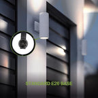 ASD 2 Light Cylinder Outdoor Sconce Lights, White 120W E26 ETL 2 Pack - Image 4