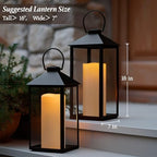 5" x 14" Large Waterproof Outdoor Flameless Candles Battery Operated LED Flickering Pillar Candles with Remote and Timer for Indoor Outdoor Lanterns, Off White, Long Lasting, Set of 2 - Image 2