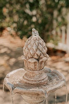 XBrand 51" Outdoor Water Fountain, 3-Tier Garden Waterfall Fountain with Pineapple Finial, Freestanding Patio Decor with Pump, Auto Shut-Off, Fiber Resin Beige - Image 5