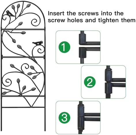 Amagabeli 4 Pack Garden Trellis for Climbing Plants Outdoor 46" x 15" Rose Wrought Iron Trellis for Vine Vegetable Flower Ivy Cucumber Decorative Trellis Black - Image 4