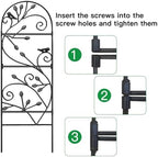 Amagabeli 4 Pack Garden Trellis for Climbing Plants Outdoor 46" x 15" Rose Wrought Iron Trellis for Vine Vegetable Flower Ivy Cucumber Decorative Trellis Black - Image 4