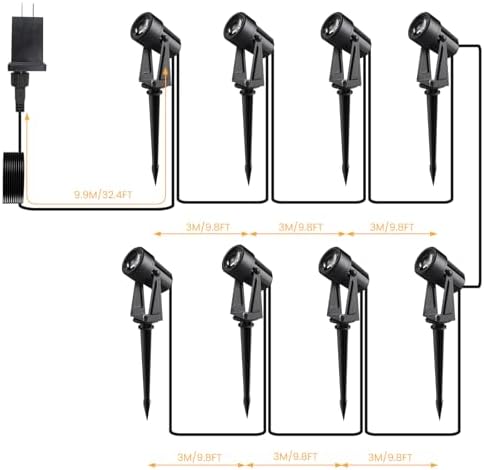 8 Pack Outdoor Low Voltage Landscape Lighting with Transformer - Image 3