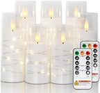 Raycare 7 Pack Flameless Battery Operated Pillar Candles with Remote Timer by Raycare