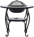Mosaic Fire Pit Table, Ceramic Round Wood Burning Bowl, 26.8 in - Image 4